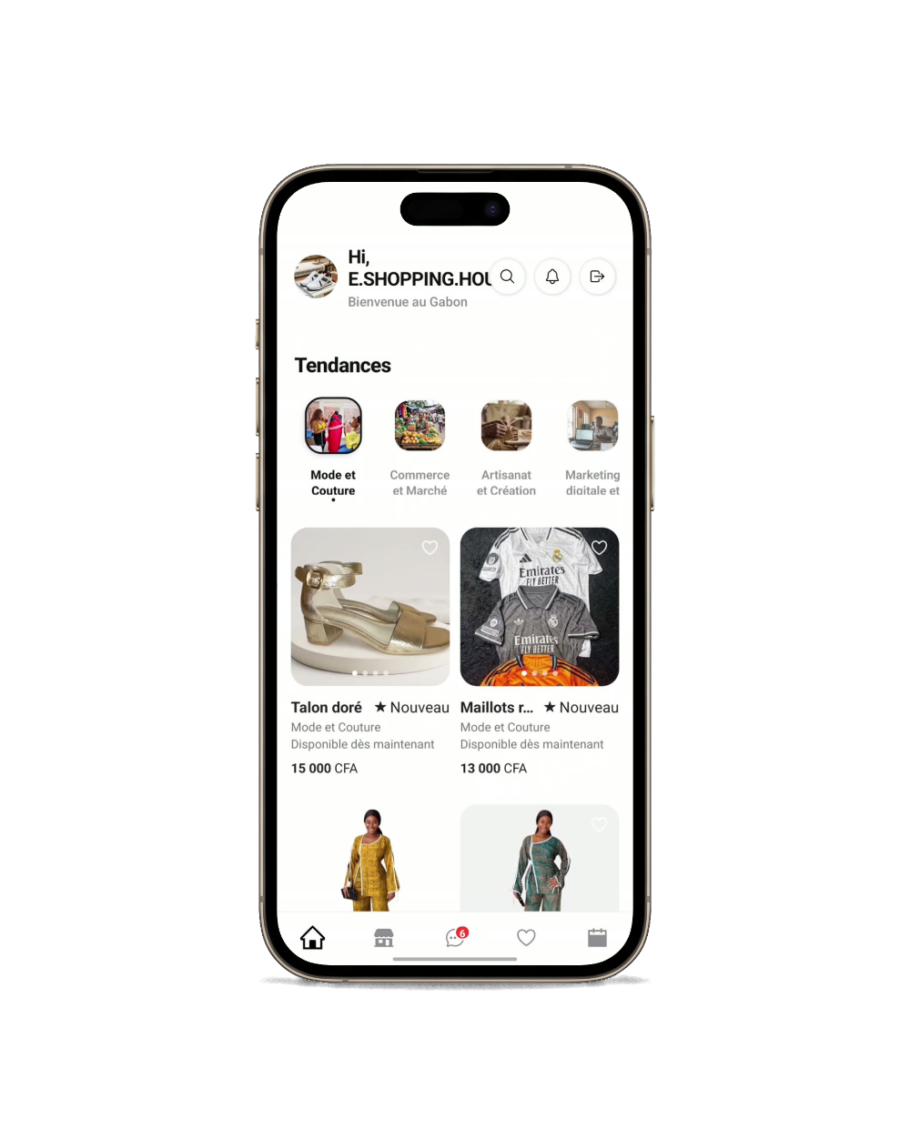 Accueil de l'application ConsoHub