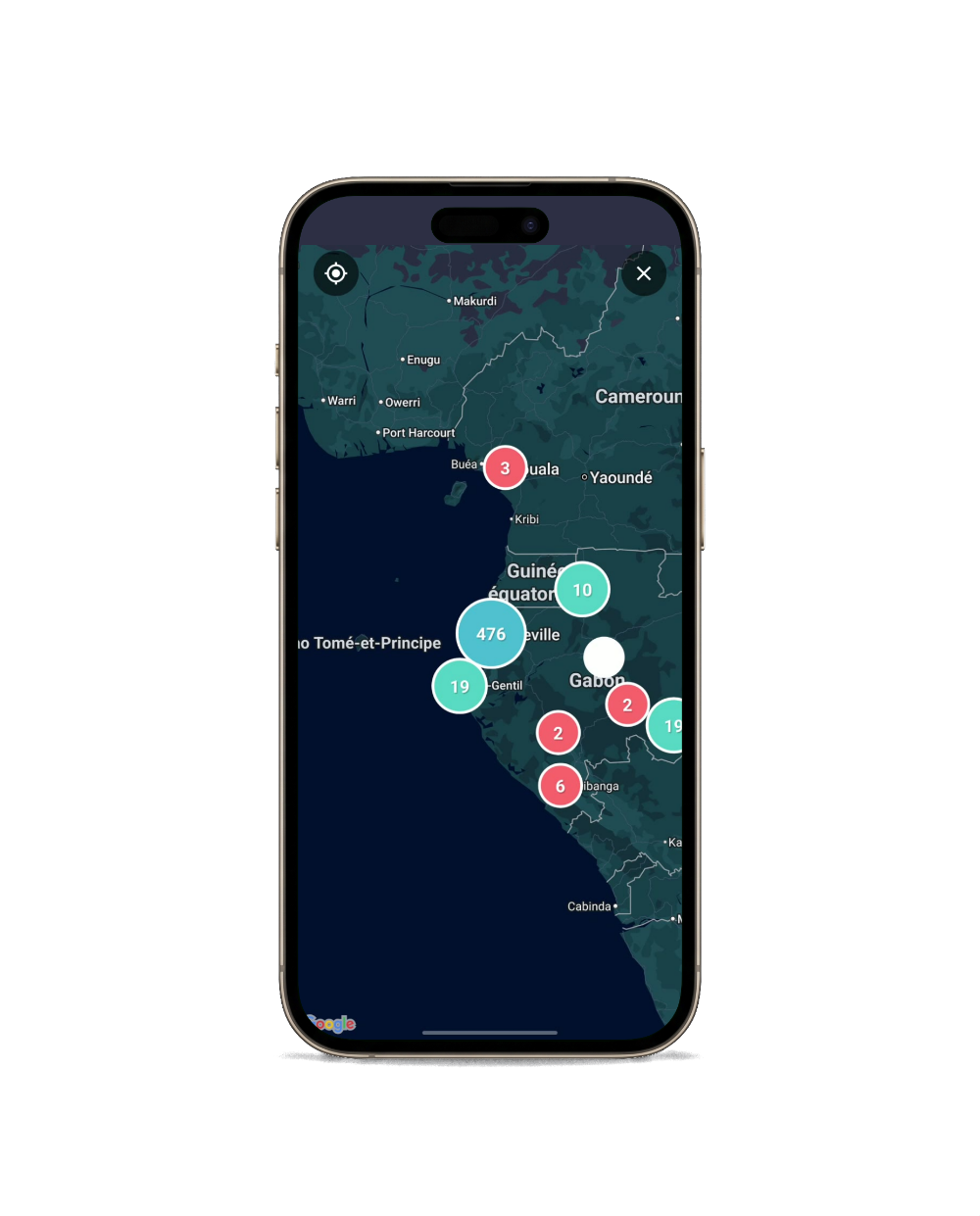 Carte des offres dans l'application ConsoHub