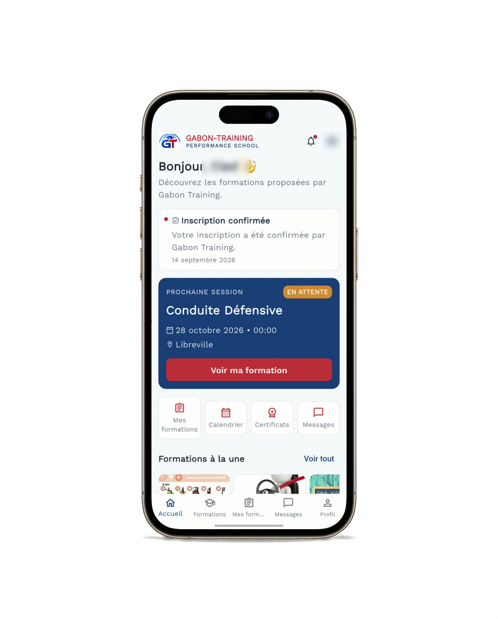 Application mobile Gabon Training